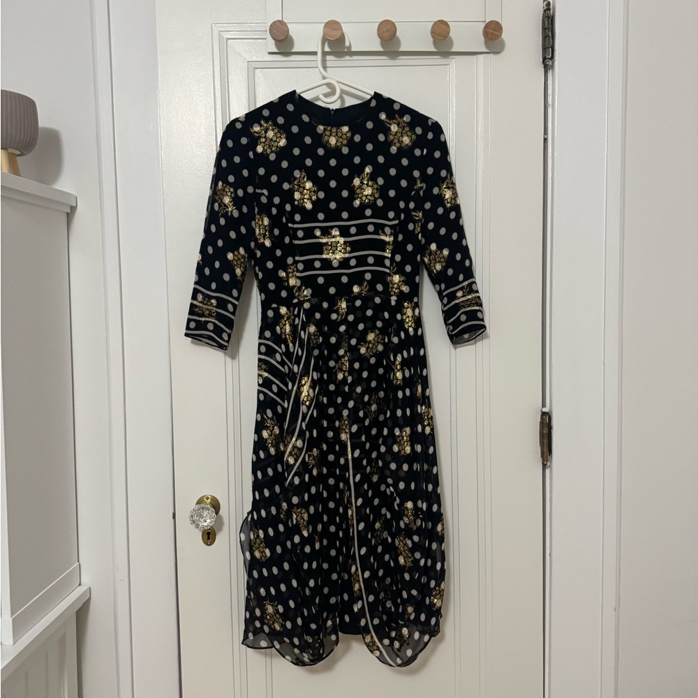 Legally Red Black and Gold Polka Dot Dress